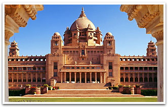 Front view of the Umaid Bhawan Palace, Jodhpur Tours